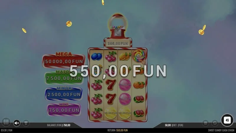 Sweet Candy Cash Stash - základná hra s výhrou na línii